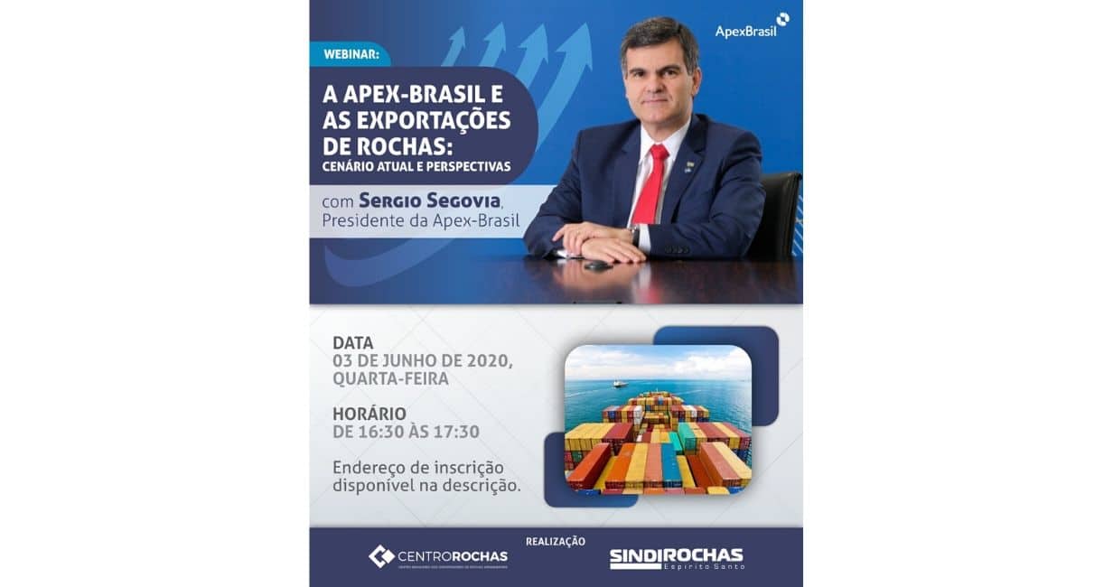 Presidente da Apex-Brasil participa de webinar do Centrorochas